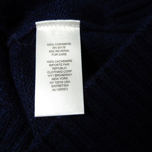 TAHARI Women's Après 100% CASHMERE SWEATER Size XS Navy Blue NEW - Picture 5 of 9